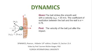 DYNAMICS Example 1542 Collision and Linear Momentum [upl. by Thorpe940]