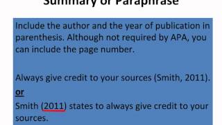 Basics of APA InText Citations [upl. by Esilegna884]