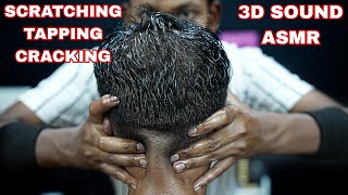 Awesome Scratching And Tapping And Cracking Head Massage ASMR  3D Head Scratching Sound [upl. by Pasia]