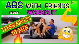 ABS with Friends Workout Exercise for Beginners Teens amp Adultsallenamento per principianti [upl. by Ylebmik]