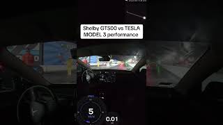 Gt500 on slicks vs Tesla Model 3 Performance [upl. by Firmin]