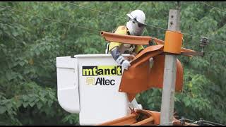 11kV Live Line Maintenance using Insulated Aerial Work Equipment by Mtandt and Altec [upl. by Yraccaz]