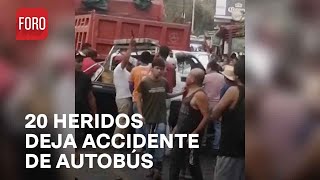 Fuerte accidente de autobús en carretera TenancingoChalma Hay varios lesionados  A Las Tres [upl. by Orabelle894]