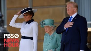 WATCH Queen Elizabeth greets President Donald Trump and first lady Melania Trump [upl. by Ilrebma]