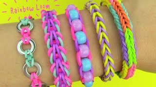 Rainbow Loom DIY 5 Easy Rainbow Loom Bracelets without a Loom DIY Loom Bands [upl. by Anawik62]