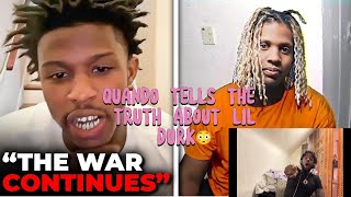 QUANDO OPENS UP ABOUT LIL DURK SITUATION🤯THE TRUTH‼️ [upl. by Zoara]