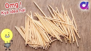 How to reuse toothpicks to make awesome crafts Toothpicks crafts Artkala [upl. by Akinyt]