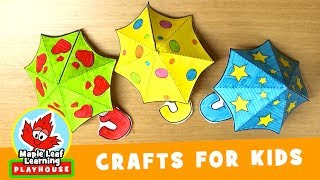 Umbrella Craft for Kids  Maple Leaf Learning Playhouse [upl. by Eissim]