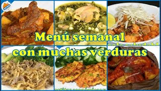 Menú semanal con verduras saludable para bajar de peso [upl. by Yatzeck96]