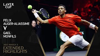 Gael Monfils v Felix AugerAliassime Extended Highlights  Laver Cup 2023 Match 3 [upl. by Phyllida]