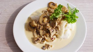 Recette  Cabillaud aux champignons sauce normande [upl. by Lomasi]