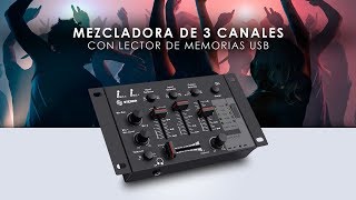 MEZCLADORA DE 3 CANALES CON LECTOR DE MEMORIAS USB  MIX135 [upl. by Acinnor]