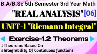 Theorem Integrability Of Continuous functions Riemann IntegralReal Analysis Math BSc 5th SemLt6 [upl. by Mann630]