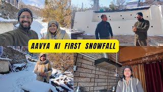 Aavya Ka Pehla Snowfall Papa And Maine Ki Snow Fight Snowfall Ko Dekh Kar Sasuma Ki Chinta Badhi [upl. by Ytima]