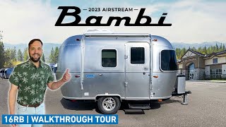 TINY 6360000 Airstream Camping Trailer  2023 Bambi 16RB Walk Through Tour [upl. by Ltsyrk750]