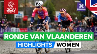 Watt Bomb On The Oude Kwaremont  Ronde Van Vlaanderen 2023 Highlights  Women [upl. by Sadick]