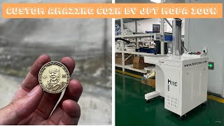 Use HITEC JPT MOPA 100W EZCAD3 3D fiber laser marking machine custom metal mould coins [upl. by Holtorf]