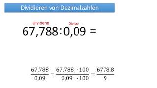 34 Dividieren von Dezimalzahlen [upl. by Gnilhsa]