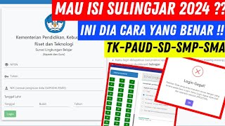 Cara Mengisi Sulingjar  Terbaru  Survei Lingkungan Belajar [upl. by Eltsyrhc]