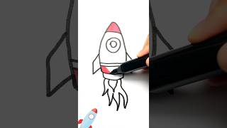 Rocket Drawing for Kids Easy  How to Draw a Rocket Easy 🚀 Drawing shorts [upl. by Landy]