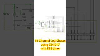 10 Channel Led Chaser using CD4017 with 555 timer [upl. by Sanfred]