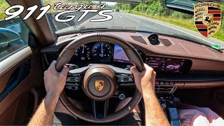 PORSCHE 911 992 Targa 4 GTS 480HP  ACCELERATION SOUND amp AUTOBAHN POV [upl. by Meakem]