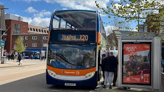 Bus Route X20 Solihull Town Centre Stratford upon Avon 4K [upl. by Naesyar]