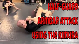 Easy Armbar attack from half guard using Kimura [upl. by Maryann]