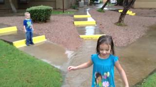 Kids Play in the Rain Mesa Az [upl. by Hepsiba154]