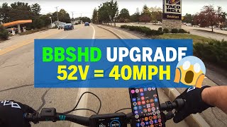 Bafang BBSHD midmotor eBike upgrade 52V hits 40mph [upl. by Ialohcin]