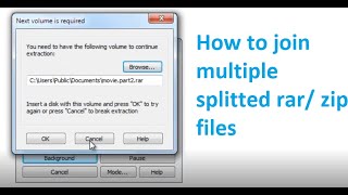 How to join splitted volumes of rar zip archive files [upl. by Nicki]