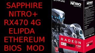 Elpida RX470 4G Sapphire Nitro Bios Rom Mod Flash Ethereum Mining [upl. by Merritt]