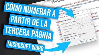 Word Cómo numerar a partir de la tercera página [upl. by Paapanen]