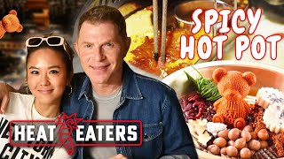 Bobby Flay Eats FIERY Hot Pot  Spicy Street Food amp Chinese Noodle Tutorial  Heat Eaters [upl. by Flosser]