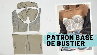 Como se hace un patron de bustier te enseño como se patrona facil un bustier [upl. by Nosniv]