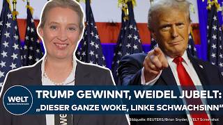 USWAHL 2024 Donald Trump  politisches Vorbild AfDChefin Alice Weidel zeigt ihre Bewunderung [upl. by Galliett]