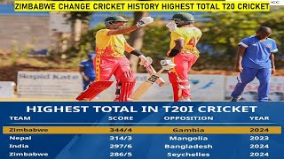 ZIMBABWE MAKE WORLD RECORD 34420 T20 [upl. by Akinal]