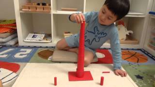 J working with the Montessori red knobless cylinders [upl. by Ryun911]