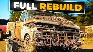 FULL REBUILD From Grave To Glory  Reviving Buried 1965 Ford F100  Turnin Rust [upl. by Kotta176]