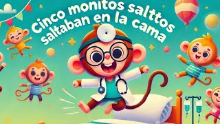 Cinco Monitos Saltando 🐵🎶  Pampina Español [upl. by Miarhpe]