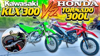 HONDA TORNADO VS KAWASAKI KLX 300 [upl. by Philippe745]