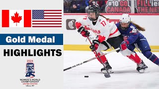 USA vs Canada Full Highlights AMAZING GAME  Final  2024 Womens World Hockey Championship [upl. by Warfore]