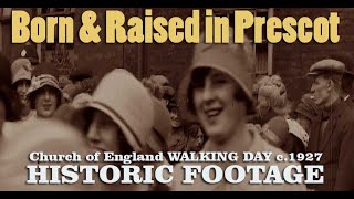 HISTORIC FOOTAGE  CHURCH OF ENGLAND Walking Day  Warrington Road  Prescot  Lancashire  c1927 [upl. by Seabrook]