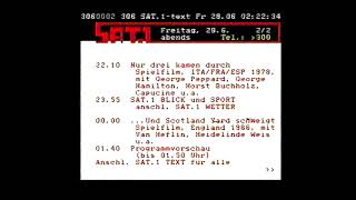 extralanger Block Videotext Sat1 1991 quotVideotext für allequot zum Sendeschluss Teil II [upl. by Tristas]