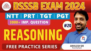 DSSSB 2024 Reasoning  3000 Important Questions  REASONING for DSSSB NTT PRT TGT amp PGT  Day 20 [upl. by Upshaw]