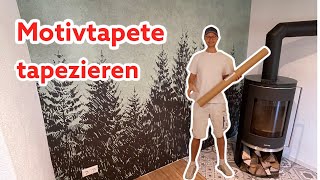 Motivtapete selbst tapezieren DIY VLOG [upl. by Vas207]