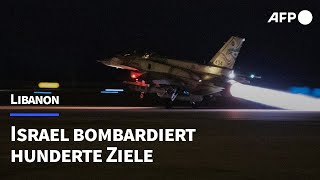 Libanon Israelische Luftwaffe bombardiert hunderte Ziele  AFP [upl. by Aillicirp]