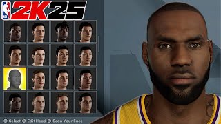 Lebron James face creation  NBA 2k25 [upl. by Pierson145]