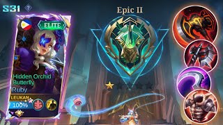 RUBY FIRST RANKED GAMEPLAY OF SEASON 31🔥RUBY BEST BUILD 2023 [upl. by Eartha]