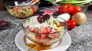 Šopska Salata Balkanska Kralica na salatite  Shopska salad 🥗 Balkan Queen of the salads [upl. by Anavahs]